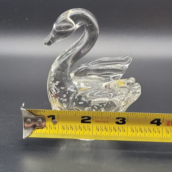 Clear Art Glass Swan With Bulicante - Picture 9 of 9